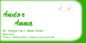 andor amma business card